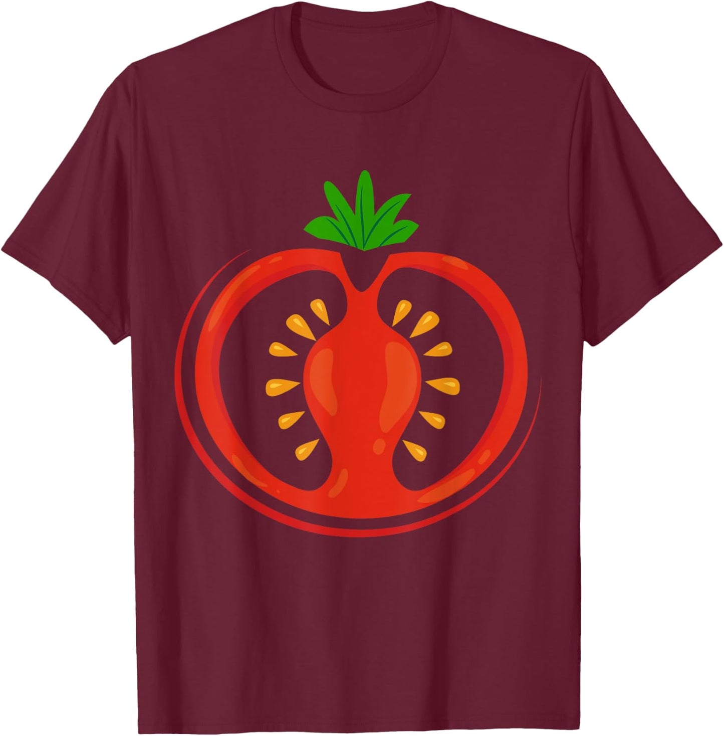 Big Tomato Sliced Costume Cute Easy Vegetable Halloween Gift T-Shirt - T-Shirt | Maroon