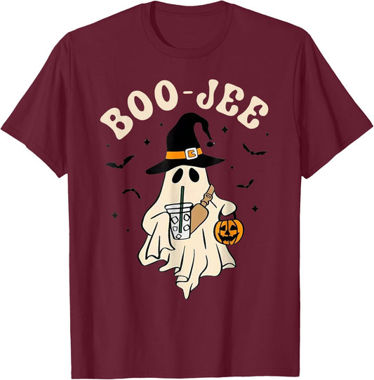 Funny Boo-Jee Ghost halloween boo jee ghost spooky season T-Shirt - T-Shirt | Maroon