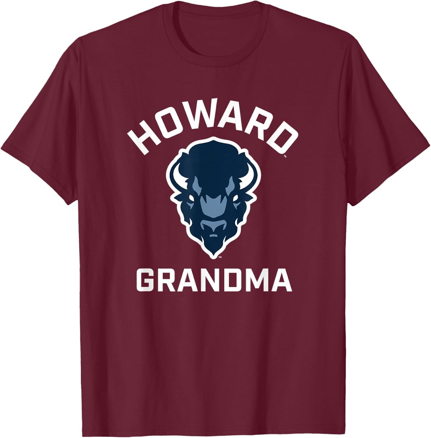Howard University Bison Arched Grandma T-Shirt - T-Shirt | Maroon