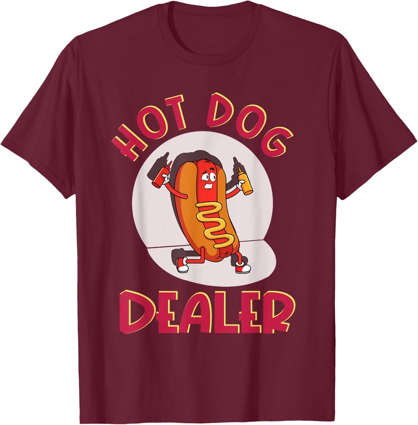 Hot Dog Outfit Eating Contest Glizzy Costume Hot Dog Dealer Men Women Kids T-Shirt - T-Shirt | Maroon