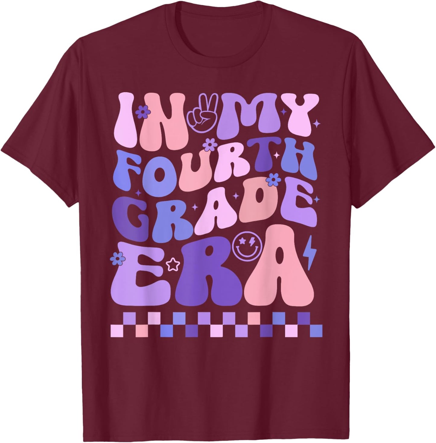 In My Fourth Grade Era 4th Grade Teacher Student Boy Girl T-Shirt - T-Shirt | Maroon