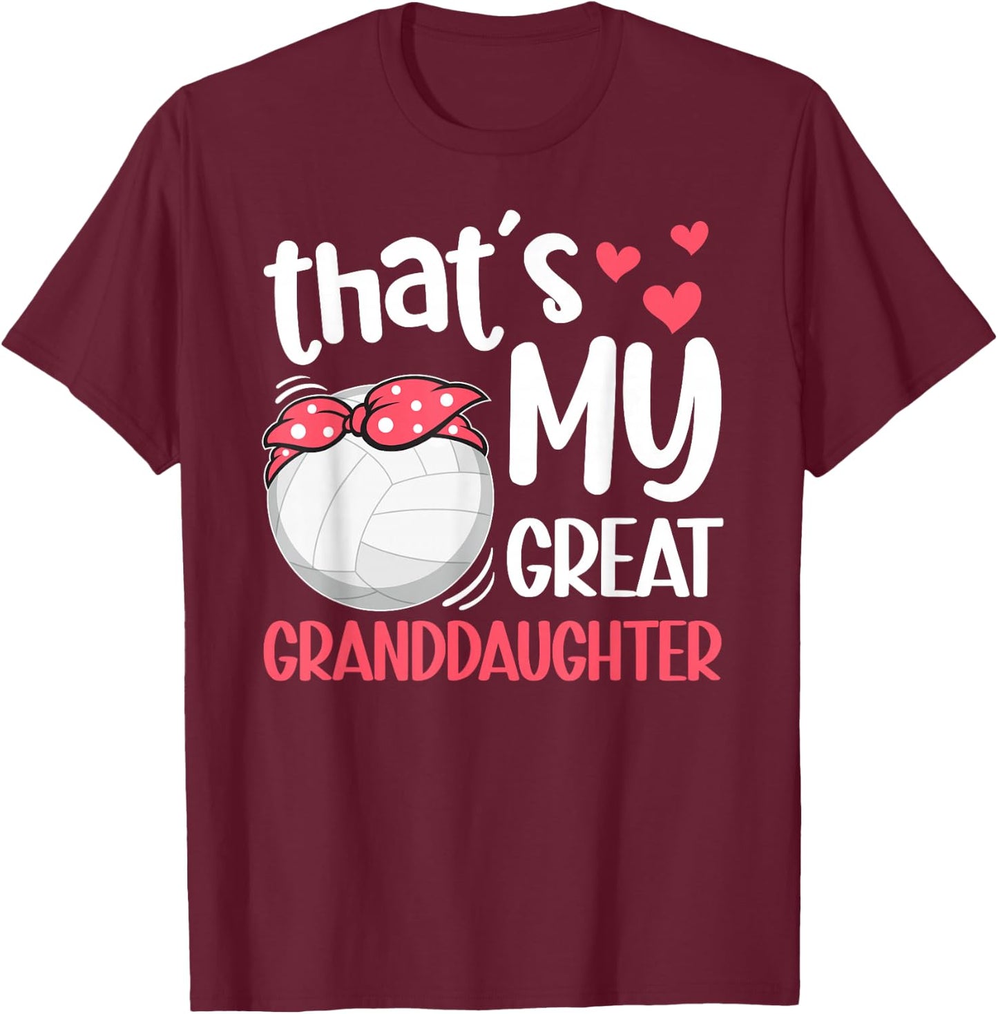 Proud Volleyball Great Grandma Of A Volleyball Player T-Shirt - T-Shirt | Maroon