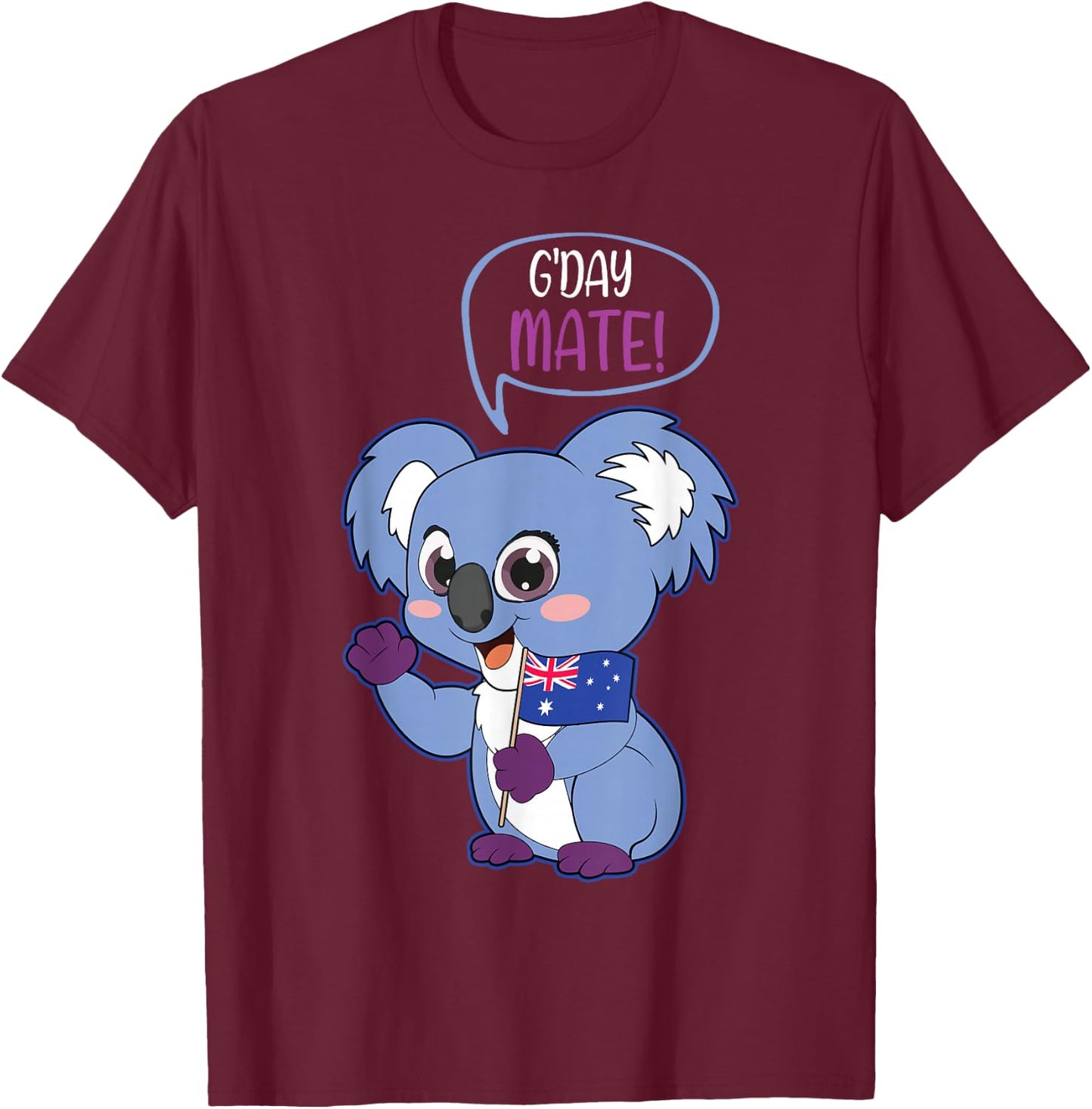 G'Day Mate Koala Australia Day Australian Australia T-Shirt - T-Shirt | Maroon