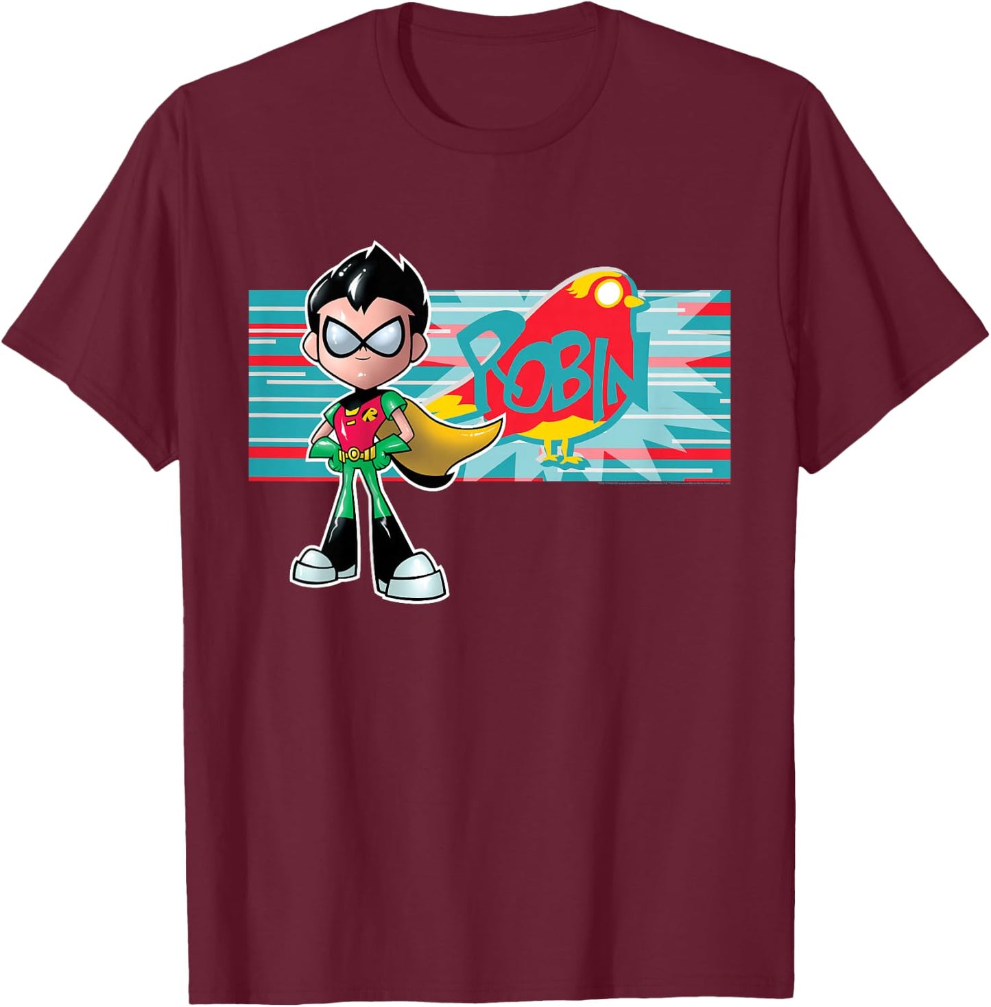 Kids DC Comics Teen Titans Go! Robin Character Panel T-Shirt - T-Shirt | Maroon