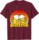 Retro Sunrise & Beers. Time for a BROCATION T-Shirt - T-Shirt | Maroon