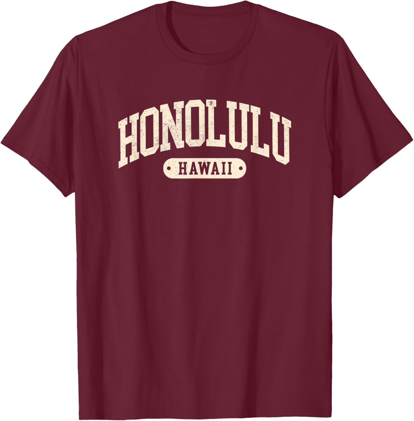 Vintage Honolulu Hawaii Retro Throwback Souvenir T-Shirt - T-Shirt | Maroon
