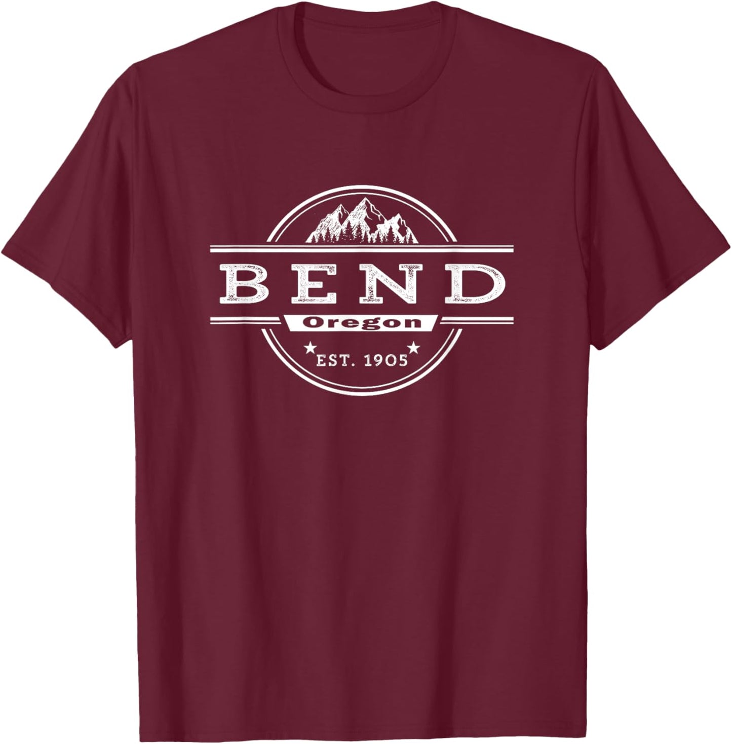 Bend Oregon EST. 1904 Vintage T-Shirt - T-Shirt | Maroon