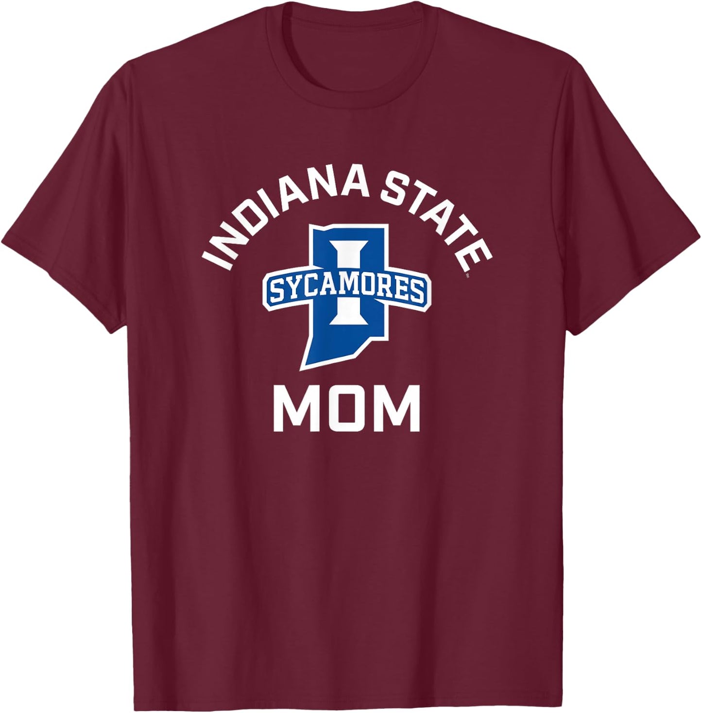 Indiana State University Sycamores Arched Mom T-Shirt - T-Shirt | Maroon