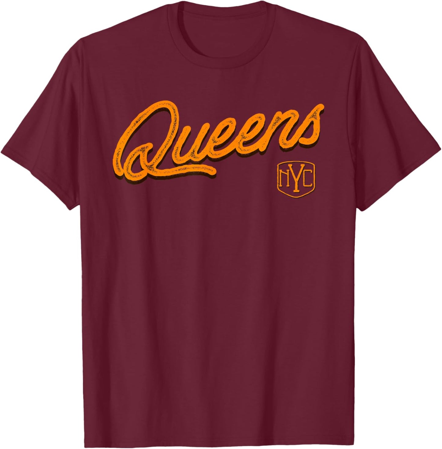 Retro Vintage Queens NY Designer Youth T-Shirt - T-Shirt | Maroon