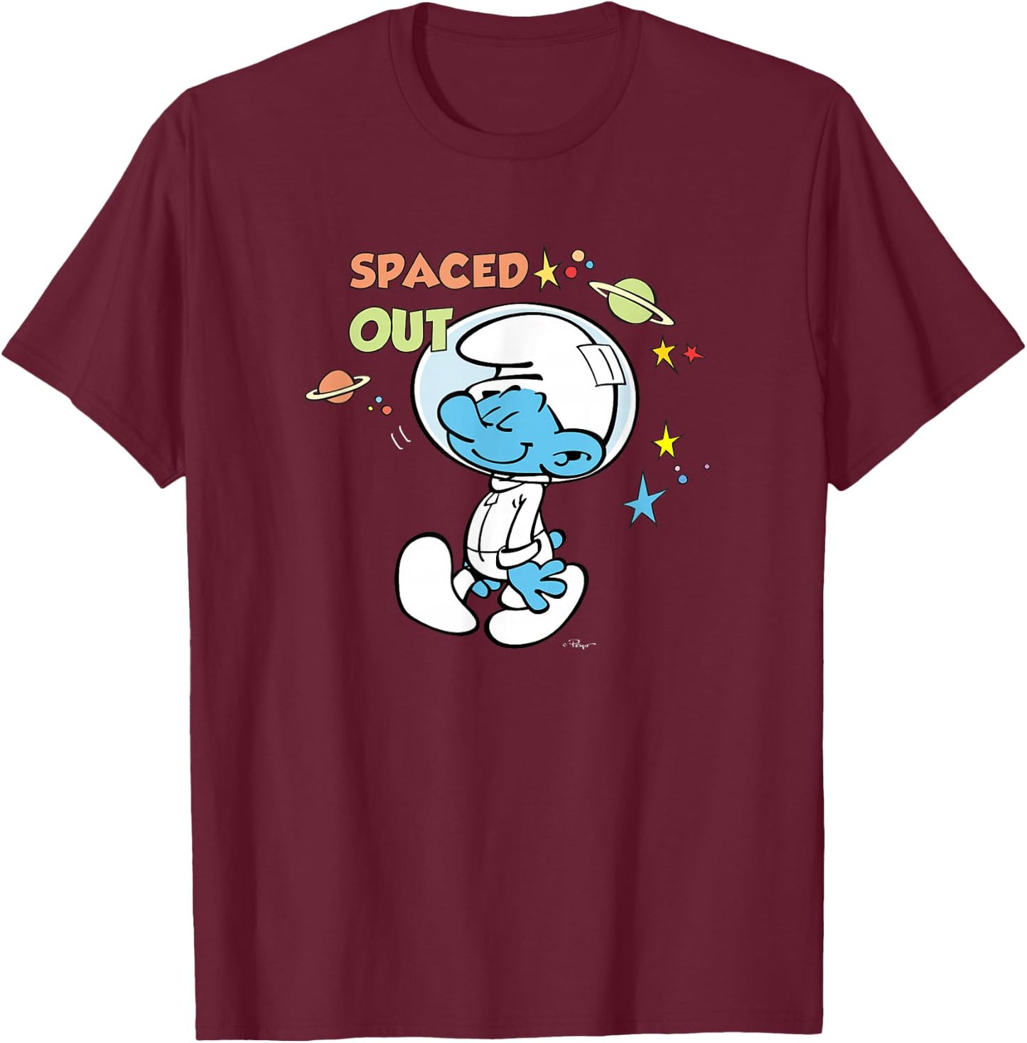 The Smurfs Spaced Out T-Shirt - T-Shirt | Maroon
