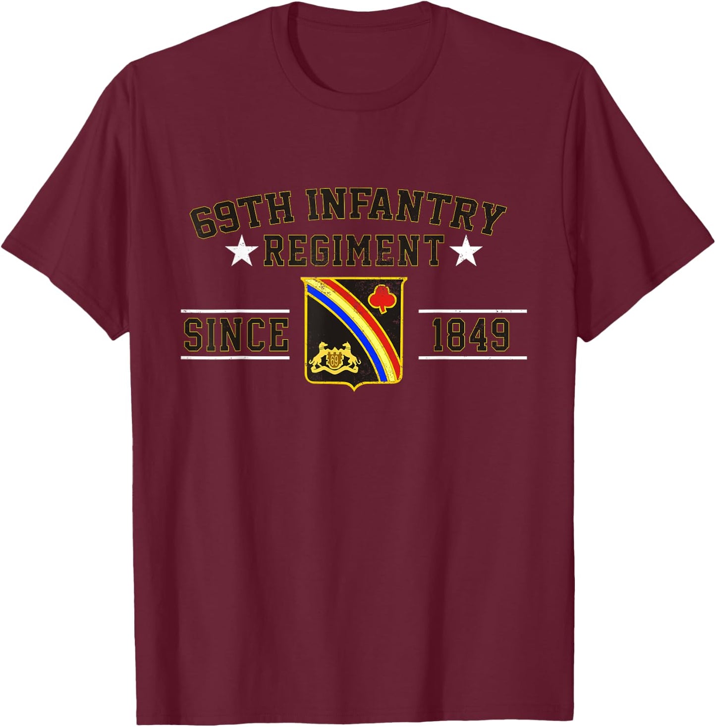 69th Infantry Regiment Veteran Military Father Day Christmas T-Shirt - T-Shirt | Maroon
