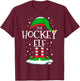 The Hockey Elf Christmas Family Matching Xmas Group Funny T-Shirt - T-Shirt | Maroon