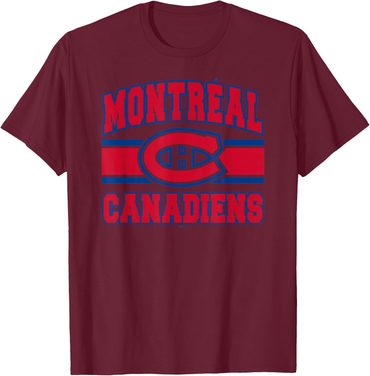 Montreal Canadiens Stripe White Officially Licensed T-Shirt - T-Shirt | Maroon