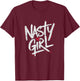 Nasty Girl Heart Graffiti Style Design T-Shirt - T-Shirt | Maroon