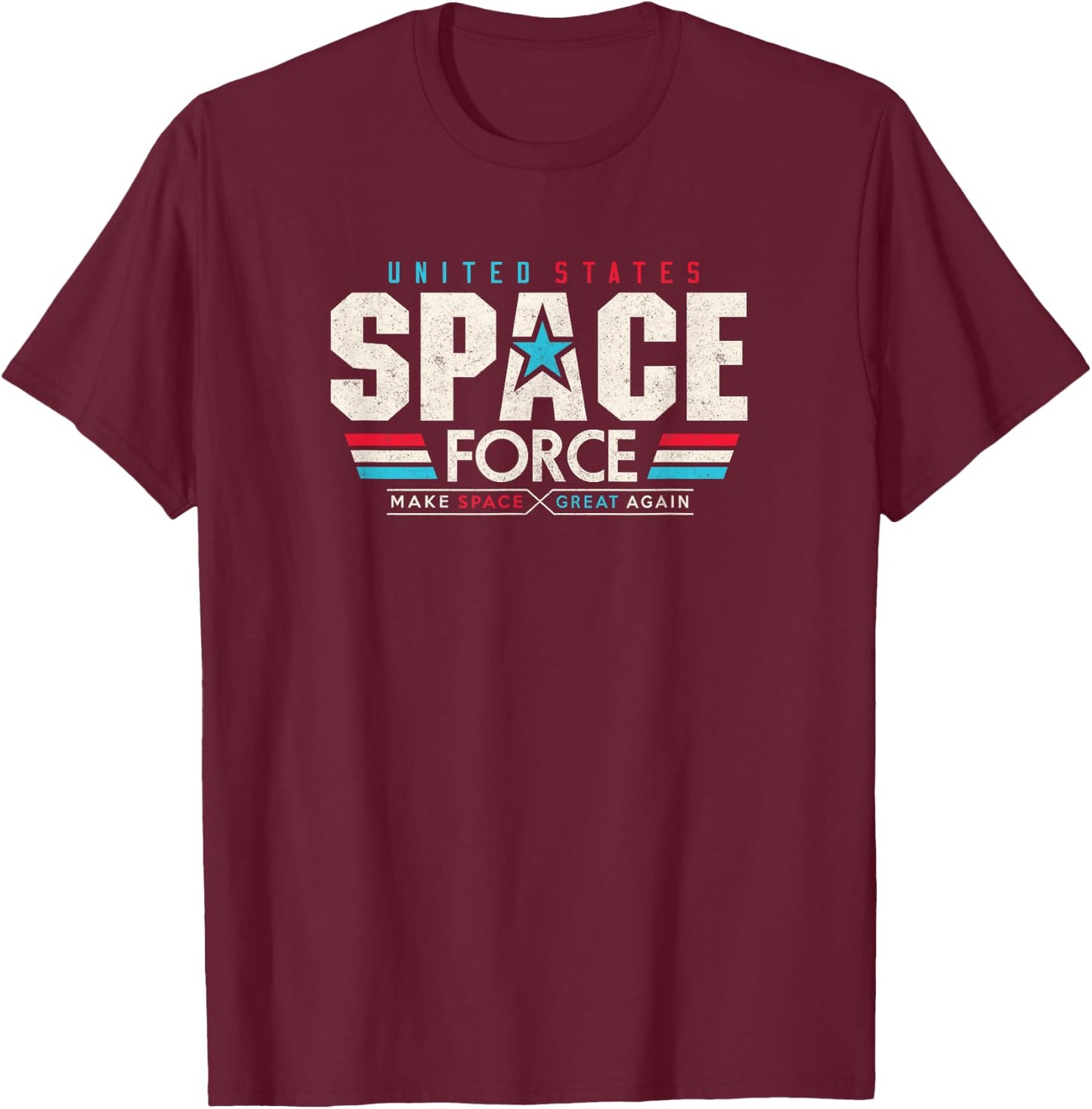 Space Force Retro Vintage Trump USA T-Shirt - T-Shirt | Maroon
