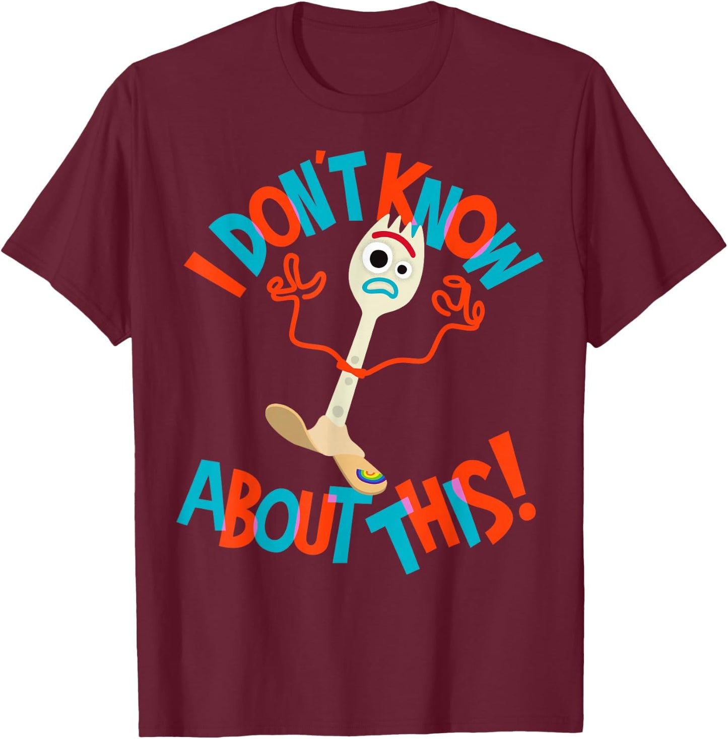 Disney Pixar Toy Story Forky I Don't Know About This T-Shirt - T-Shirt | Maroon