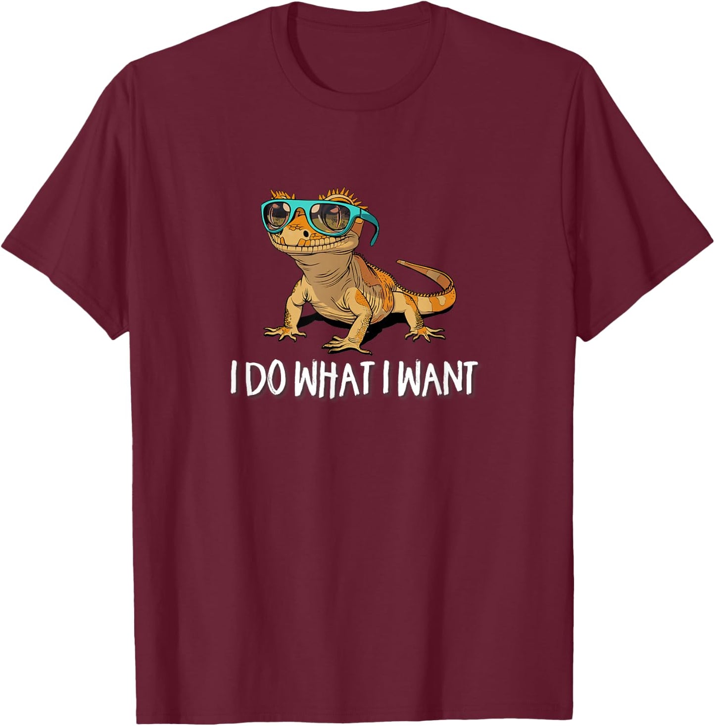 Kids I Do What I Want Pet Crested Gecko Lover T-Shirt - T-Shirt | Maroon