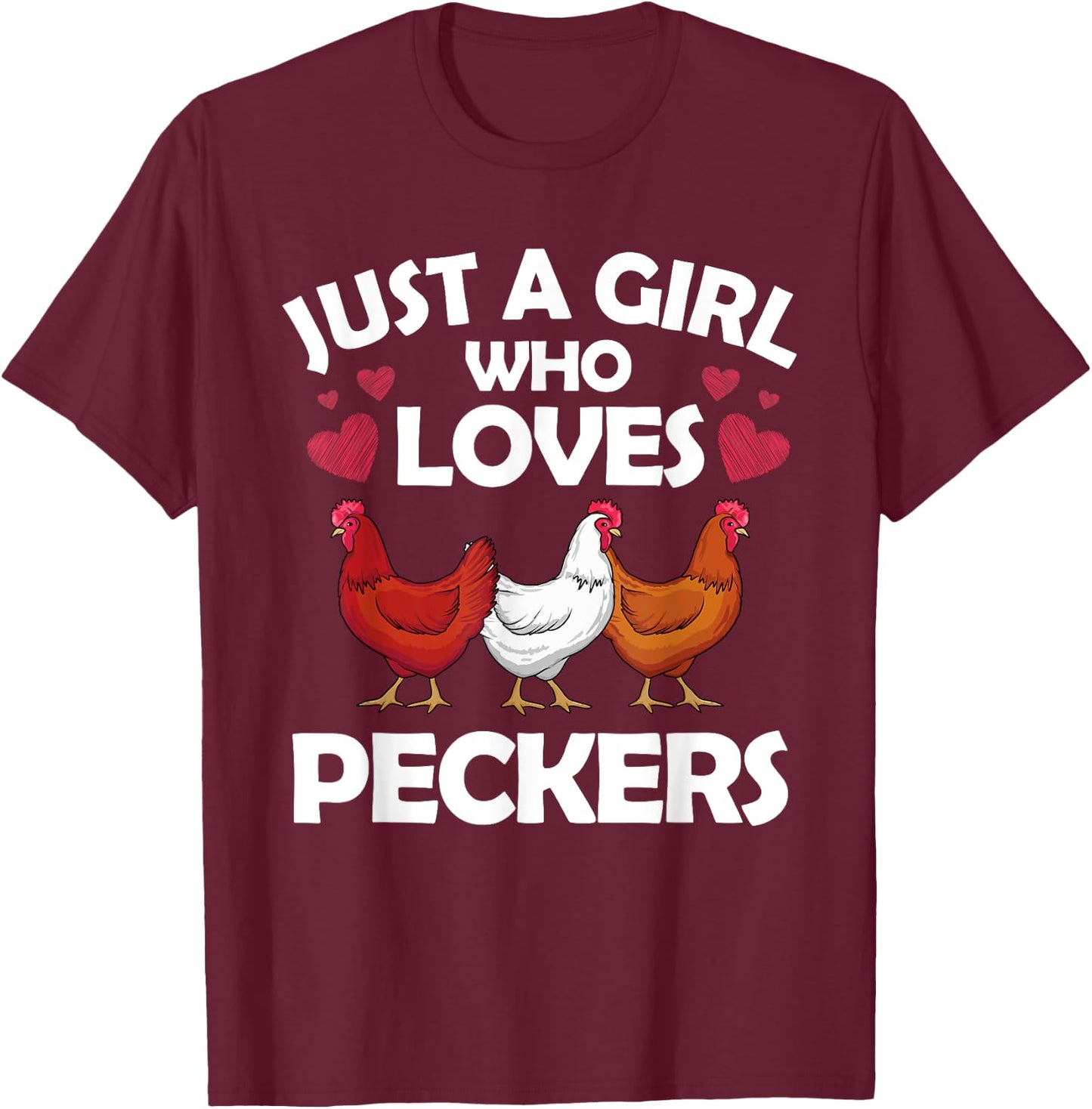 Funny Chicken Girls Chicken Farmer Flock Whisperer Small T-Shirt - T-Shirt | Maroon