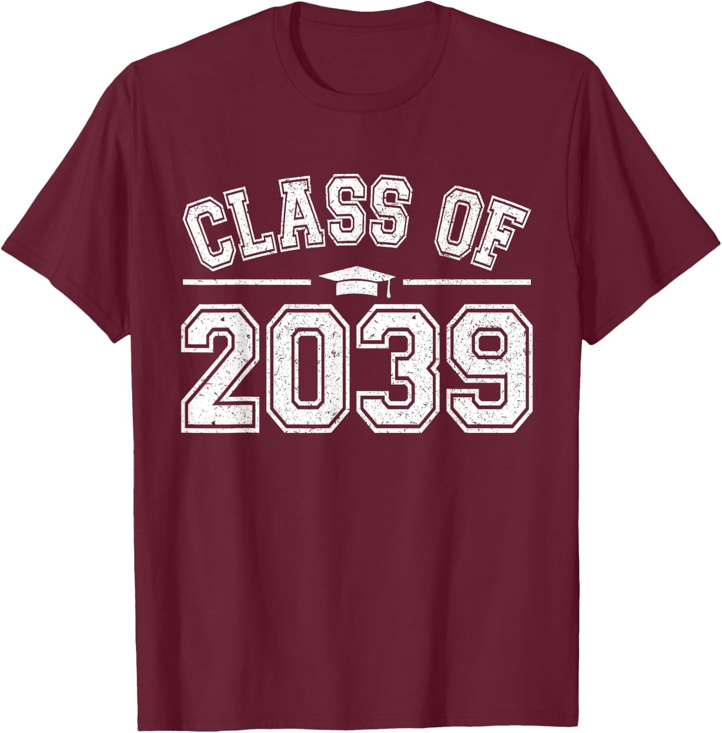 Preschool Class of 2039 Grow With Me Graduation 2039 Vintage T-Shirt - T-Shirt | Maroon