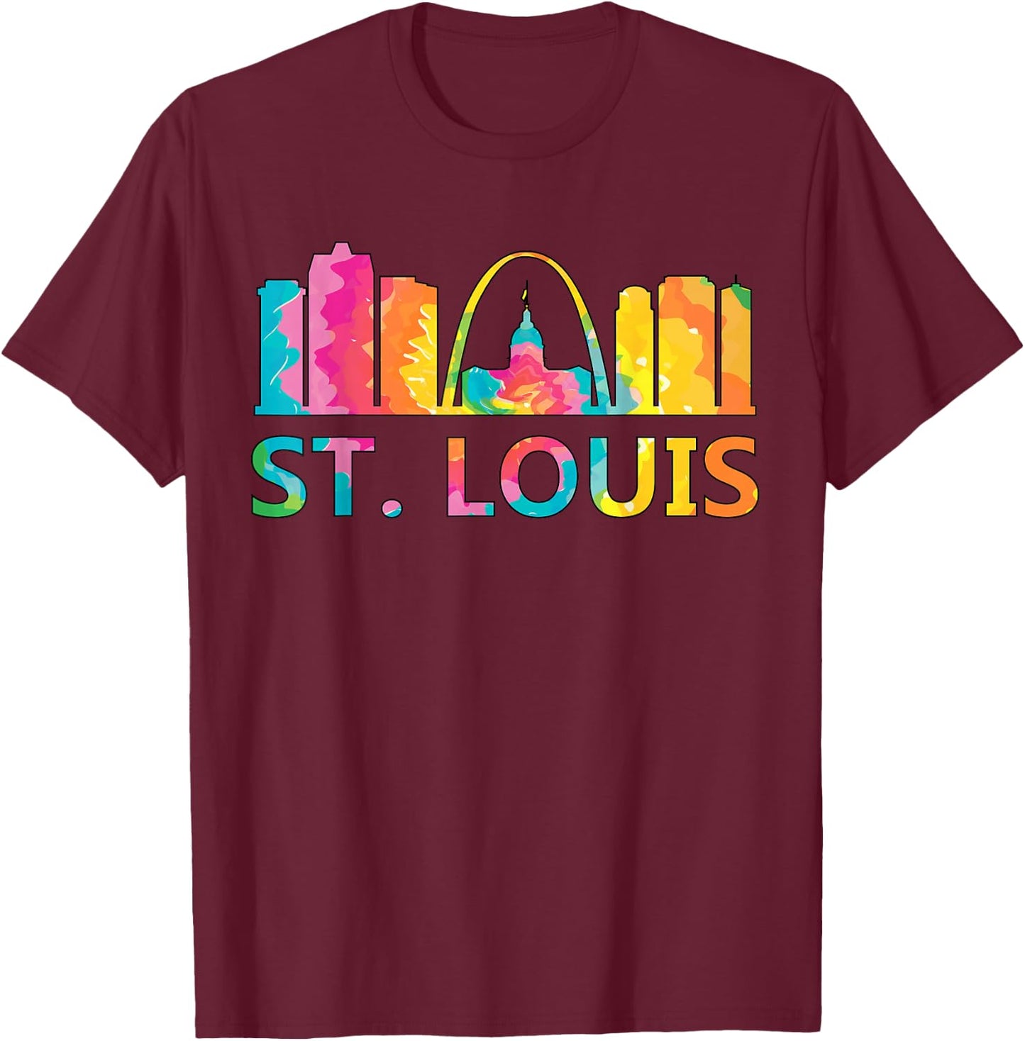 St Louis Kids St Louis USA American Tie Dye T-Shirt - T-Shirt | Maroon