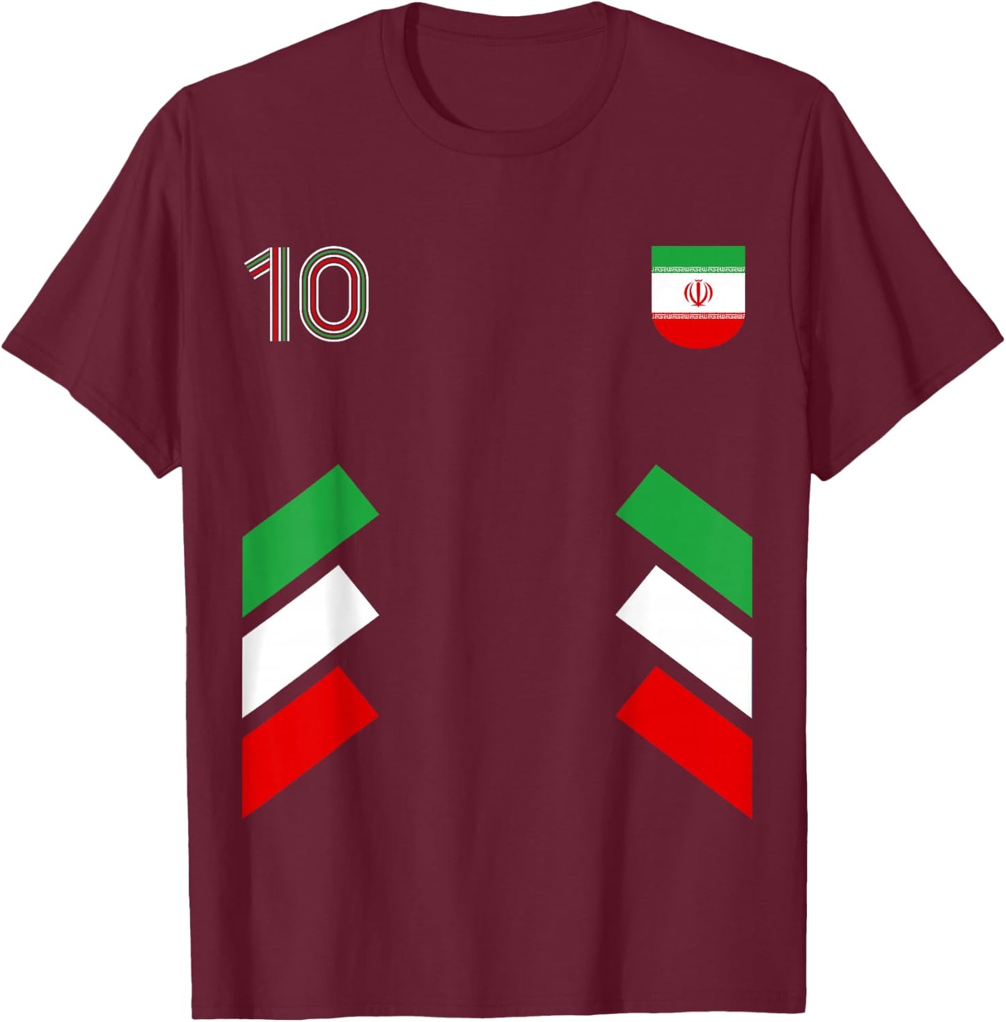 Retro10 Iran Football Iran Soccer Iran Flag T-Shirt - T-Shirt | Maroon