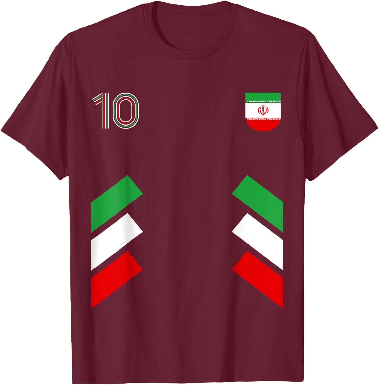 Retro10 Iran Football Iran Soccer Iran Flag T-Shirt - T-Shirt | Maroon