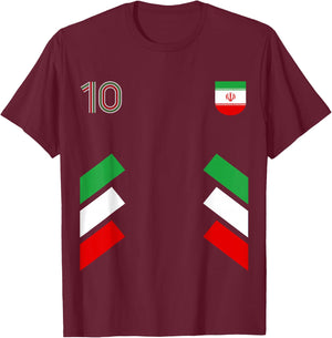 Retro10 Iran Football Iran Soccer Iran Flag T-Shirt - T-Shirt | Maroon