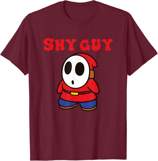 Super Mario Bros Shy Guy Simple Retro Nintendo Icon T-Shirt - T-Shirt | Maroon