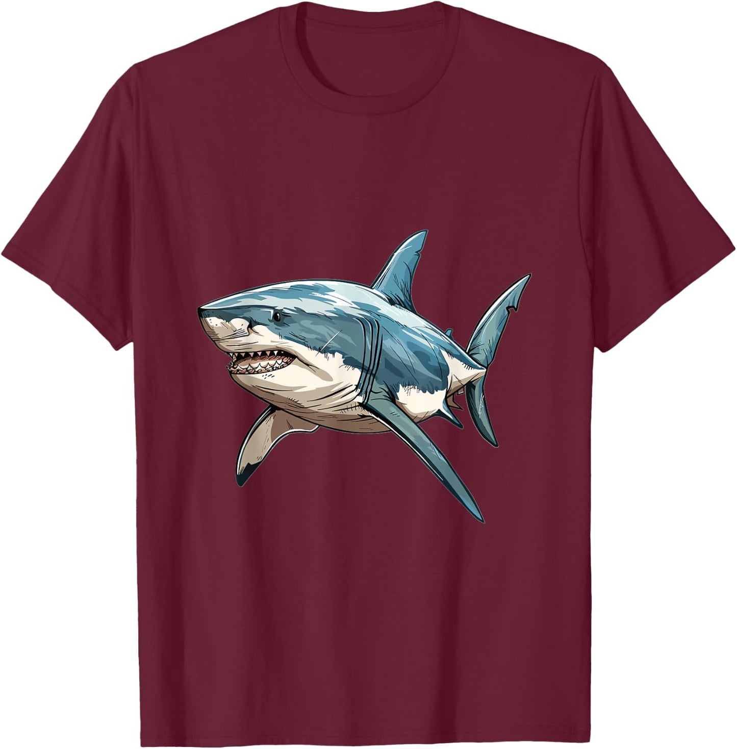 Shark Shark Lover Graphic T-Shirt - T-Shirt | Maroon
