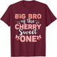Big Bro Of The Cherry Sweet One 1st Birthday Cherry Lover T-Shirt - T-Shirt | Maroon