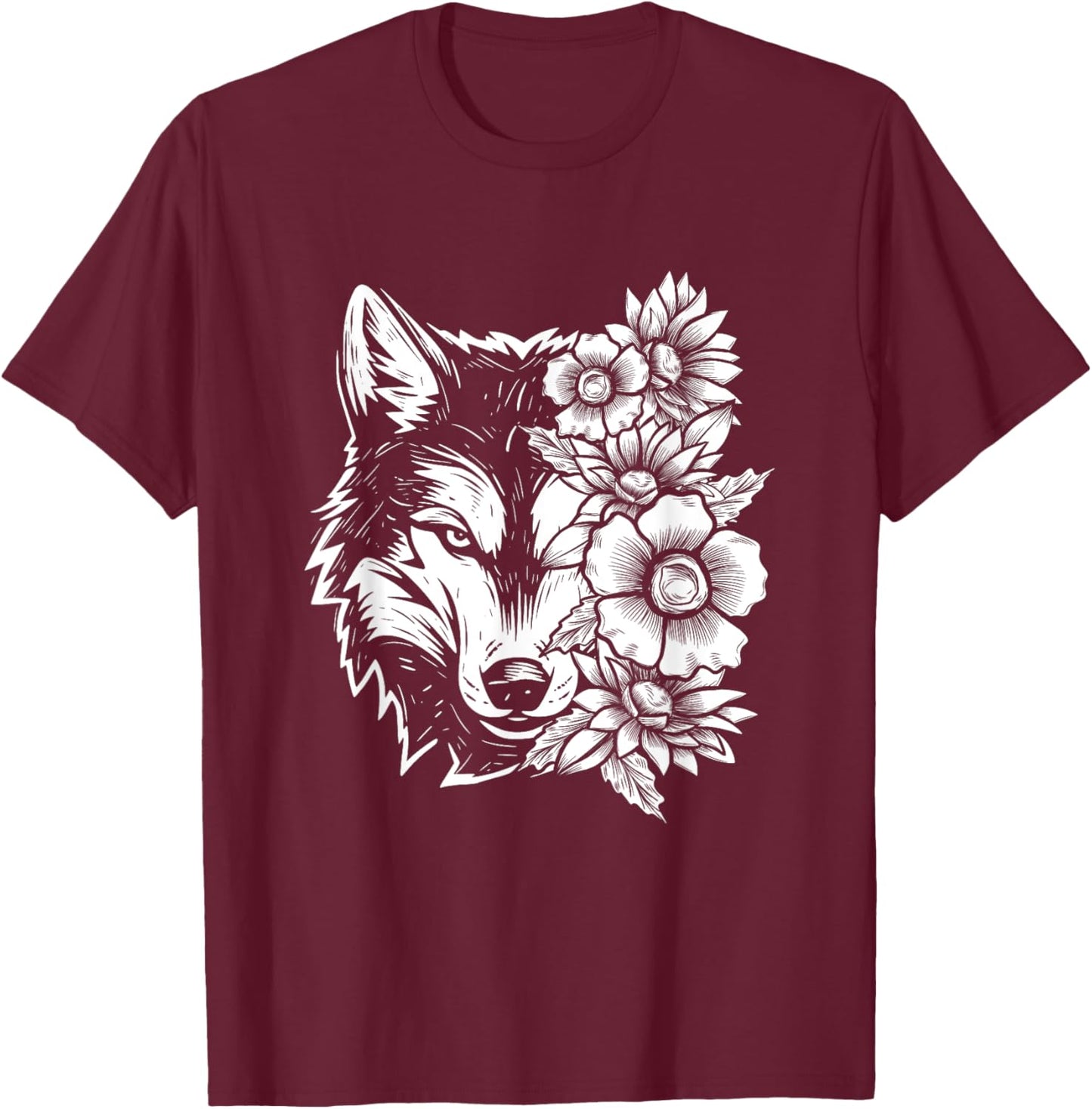 Wolf Lover Wildlife Lover Nature Enthusiast Outdoors T-Shirt - T-Shirt | Maroon