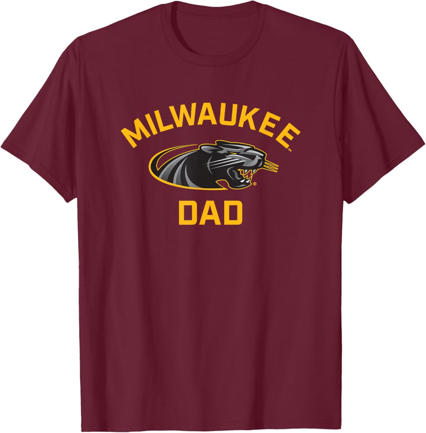 UW Milwaukee Panthers Arched Dad T-Shirt - T-Shirt | Maroon