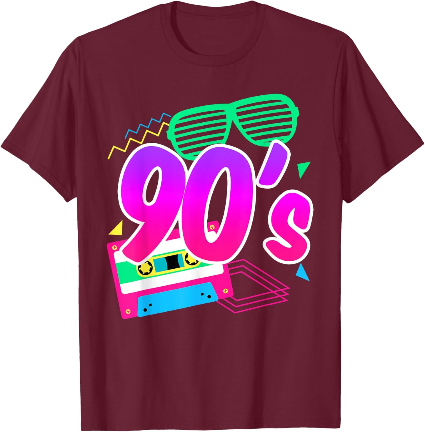 1990's 90s Retro I Heart The Nineties T-Shirt - T-Shirt | Maroon