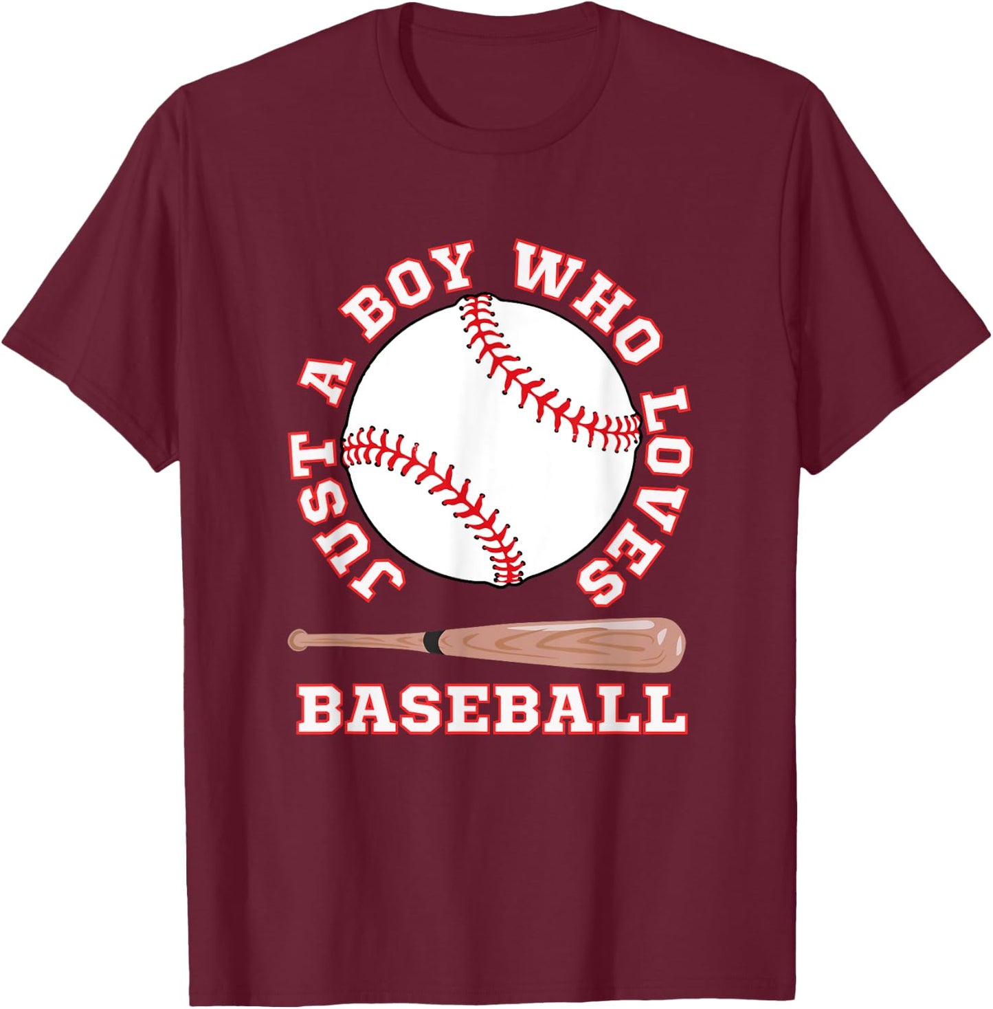 American Sport Fan Baseball Lover Boys Batter Baseball T-Shirt - T-Shirt | Maroon