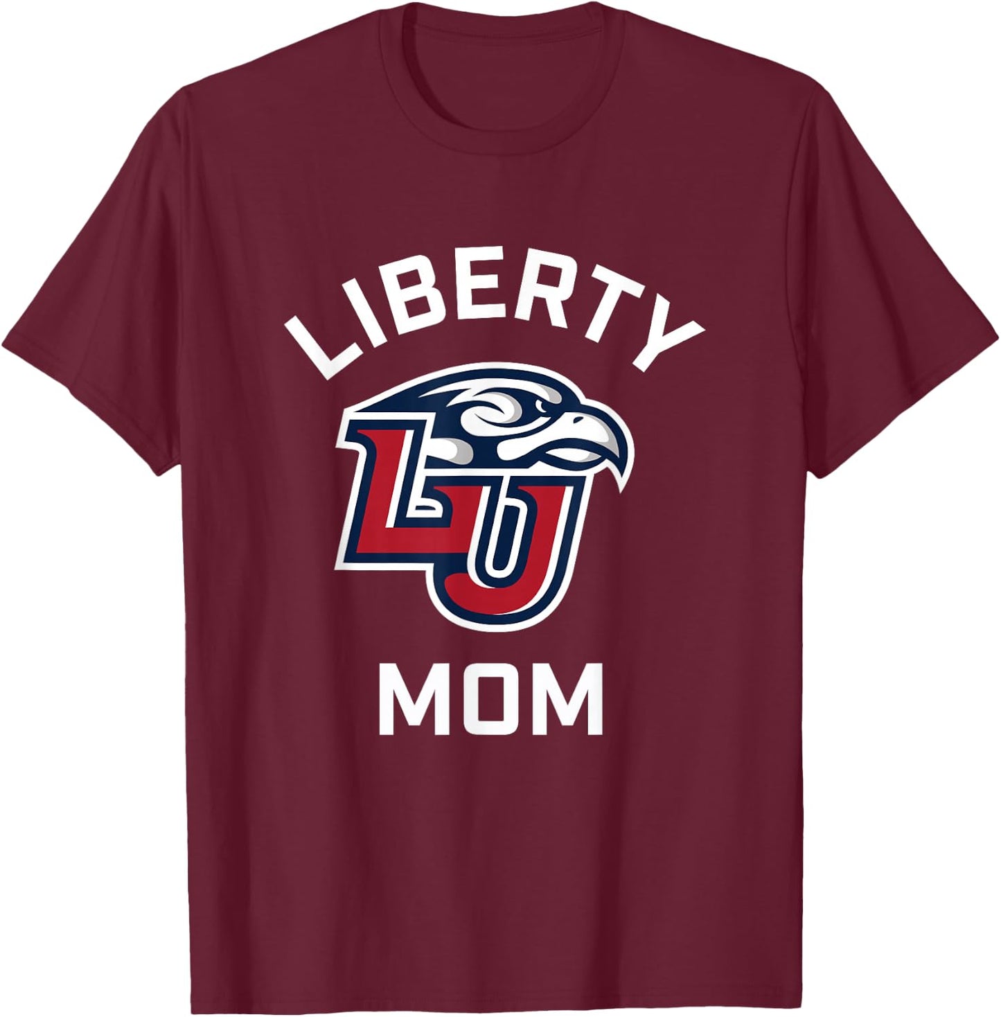 Liberty University Flames Arched Mom T-Shirt - T-Shirt | Maroon