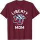 Liberty University Flames Arched Mom T-Shirt - T-Shirt | Maroon