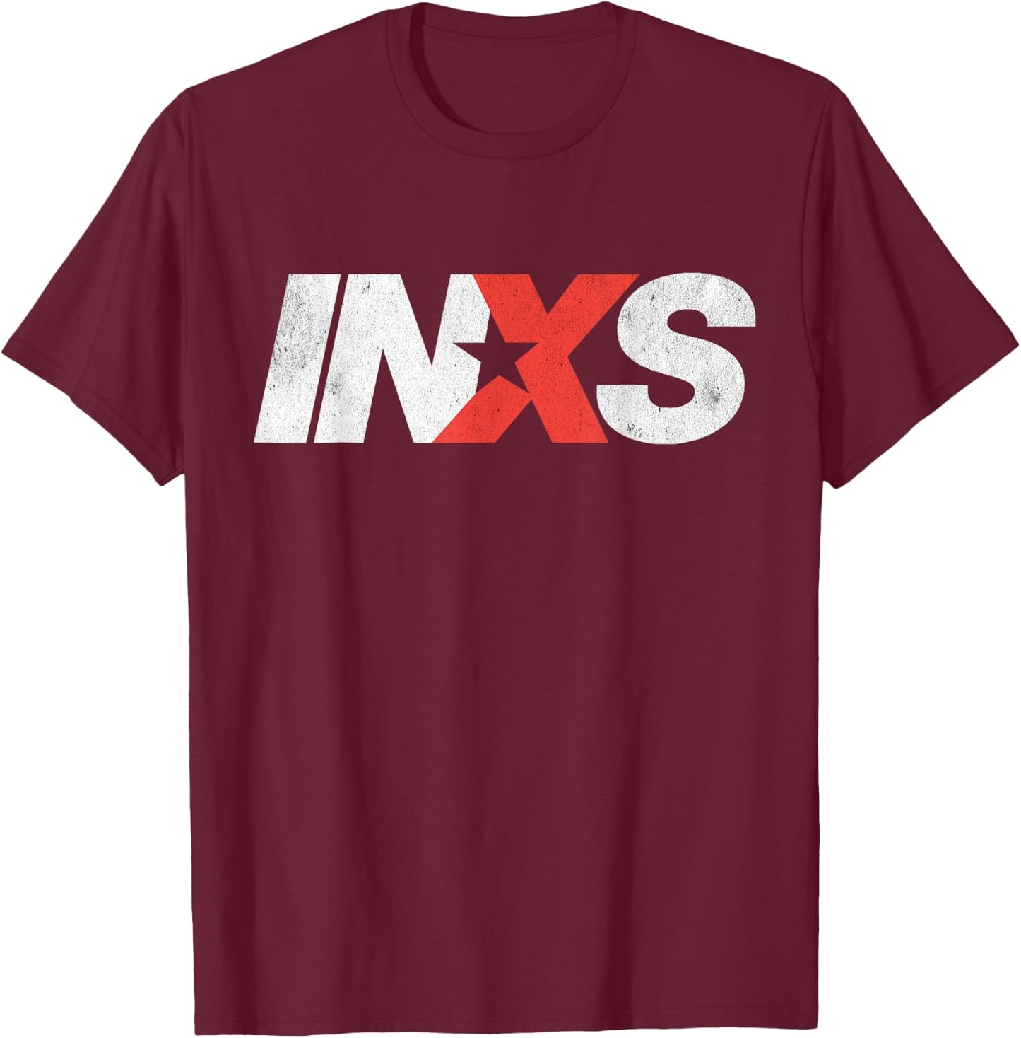 INXS – EW Logo Black T-Shirt - T-Shirt | Maroon