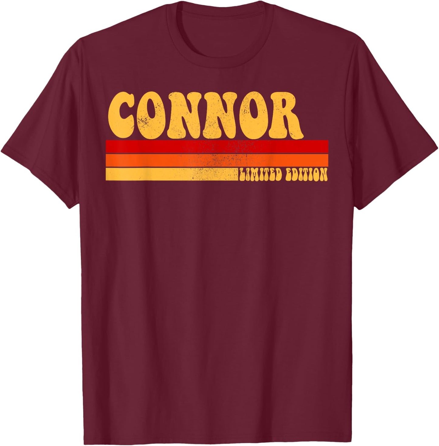 CONNOR Name Personalized Idea Men Retro Vintage CONNOR T-Shirt - T-Shirt | Maroon
