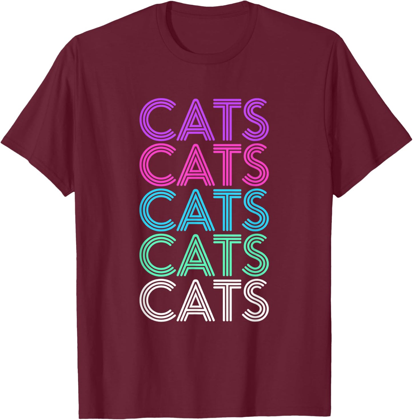 Retro Cat Gift Women or Girls T-Shirt - T-Shirt | Maroon