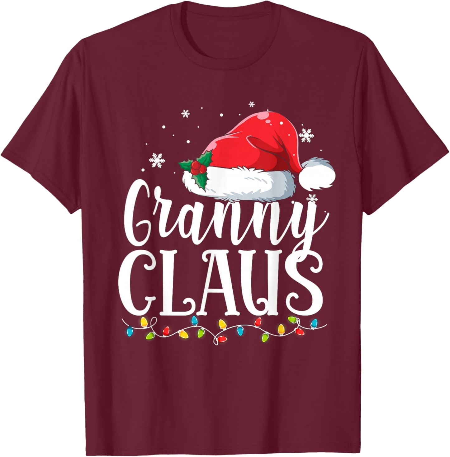 Granny Claus Christmas Family Matching Pajamas Funny Xmas T-Shirt - T-Shirt | Maroon