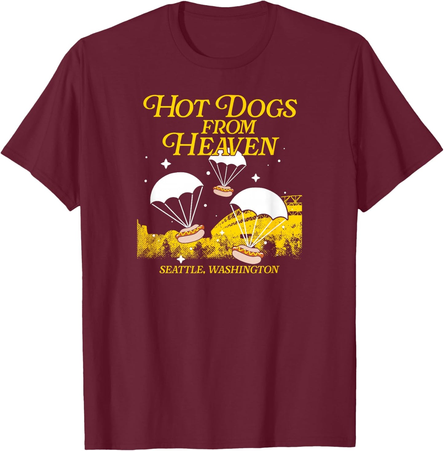 Hot Dogs from Heaven - Seattle Baseball T-Shirt - T-Shirt | Maroon