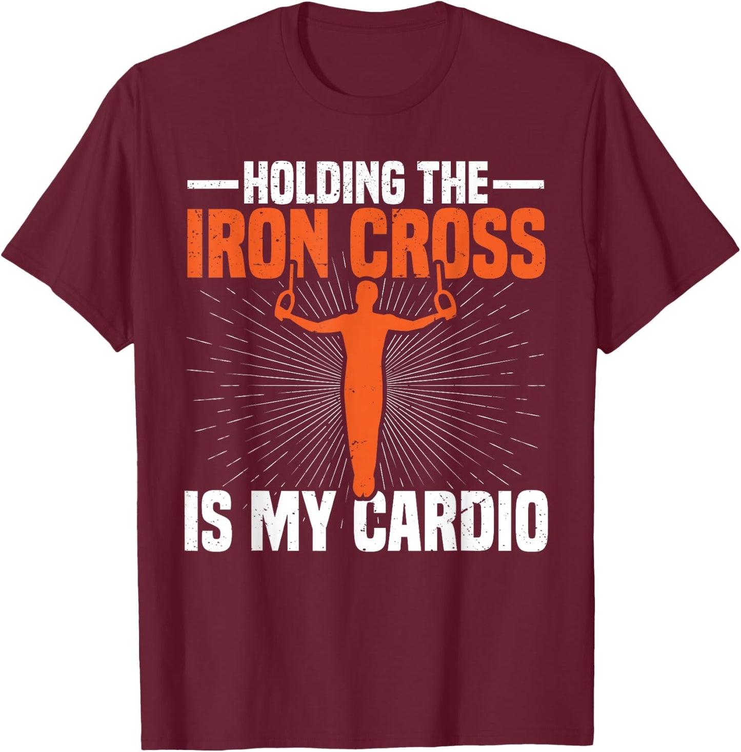 Gymnastics Men's Iron Cross Equipment Ring Gymnast T-Shirt - T-Shirt | Maroon
