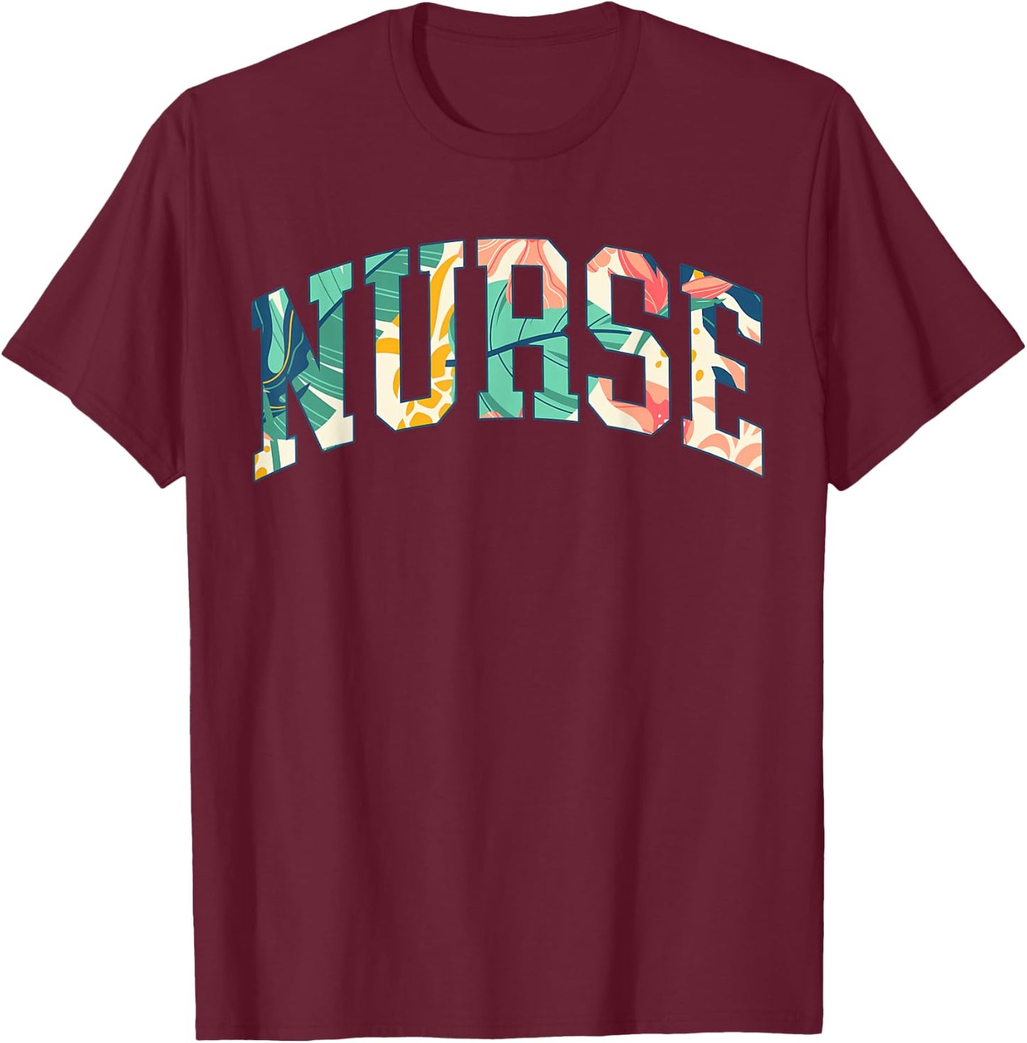 Nurse Tropical Plants Nurse Hawaii Island Vacation Aloha T-Shirt - T-Shirt | Maroon