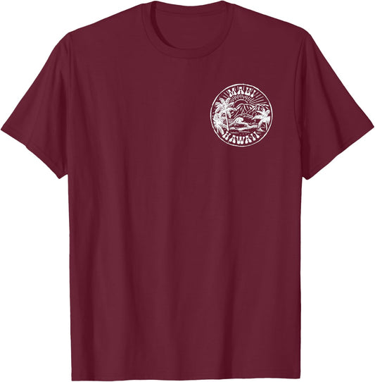 Maui Hawaii Front and Back T-Shirt - T-Shirt | Maroon