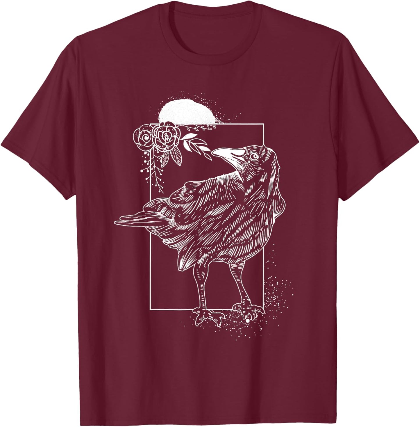 Raven Halloween Night Gift Birds Crow T-Shirt - T-Shirt | Maroon