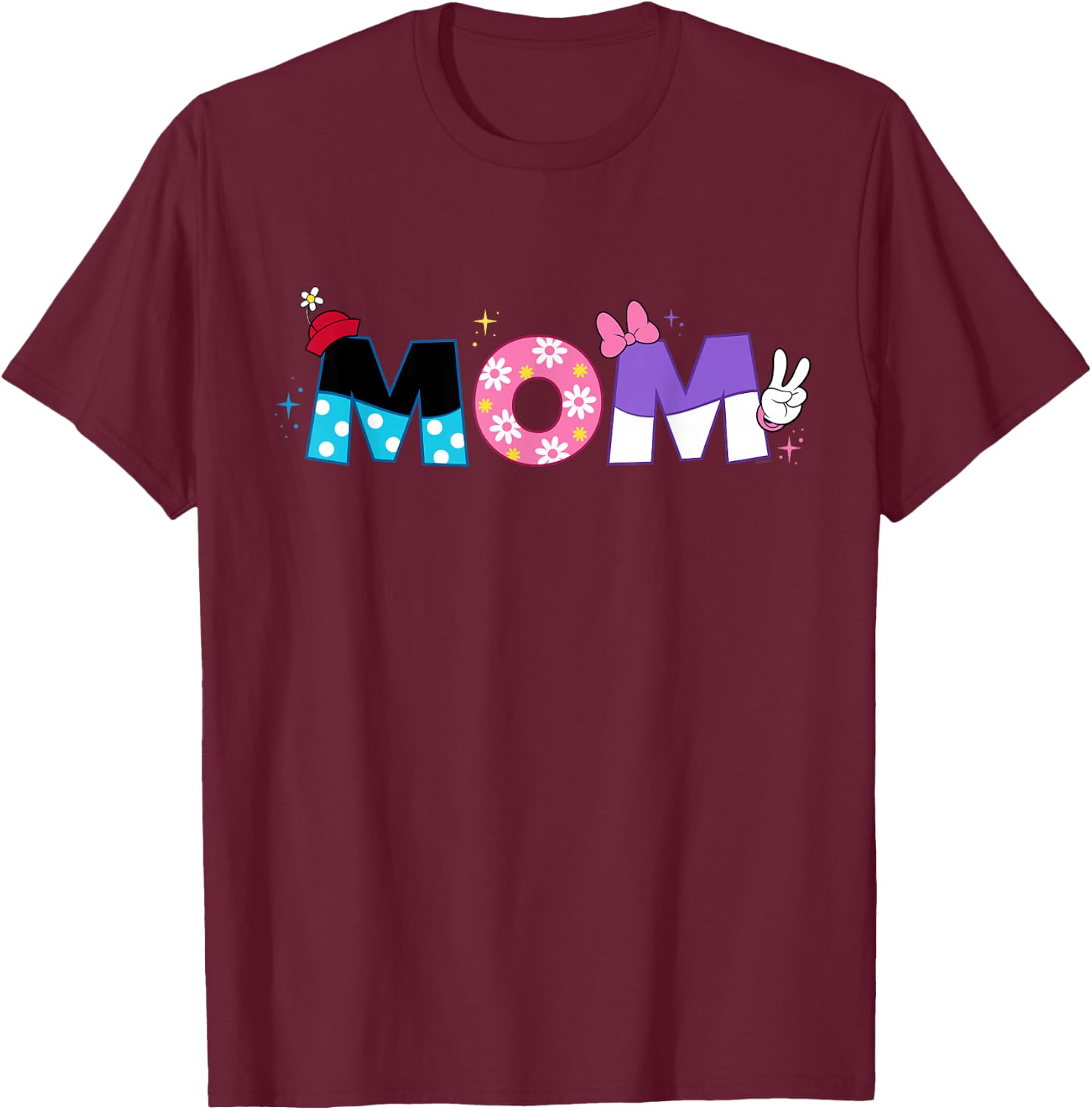 Disney Minnie Mouse and Daisy Duck Mom Mother’s Day Birthday T-Shirt - T-Shirt | Maroon