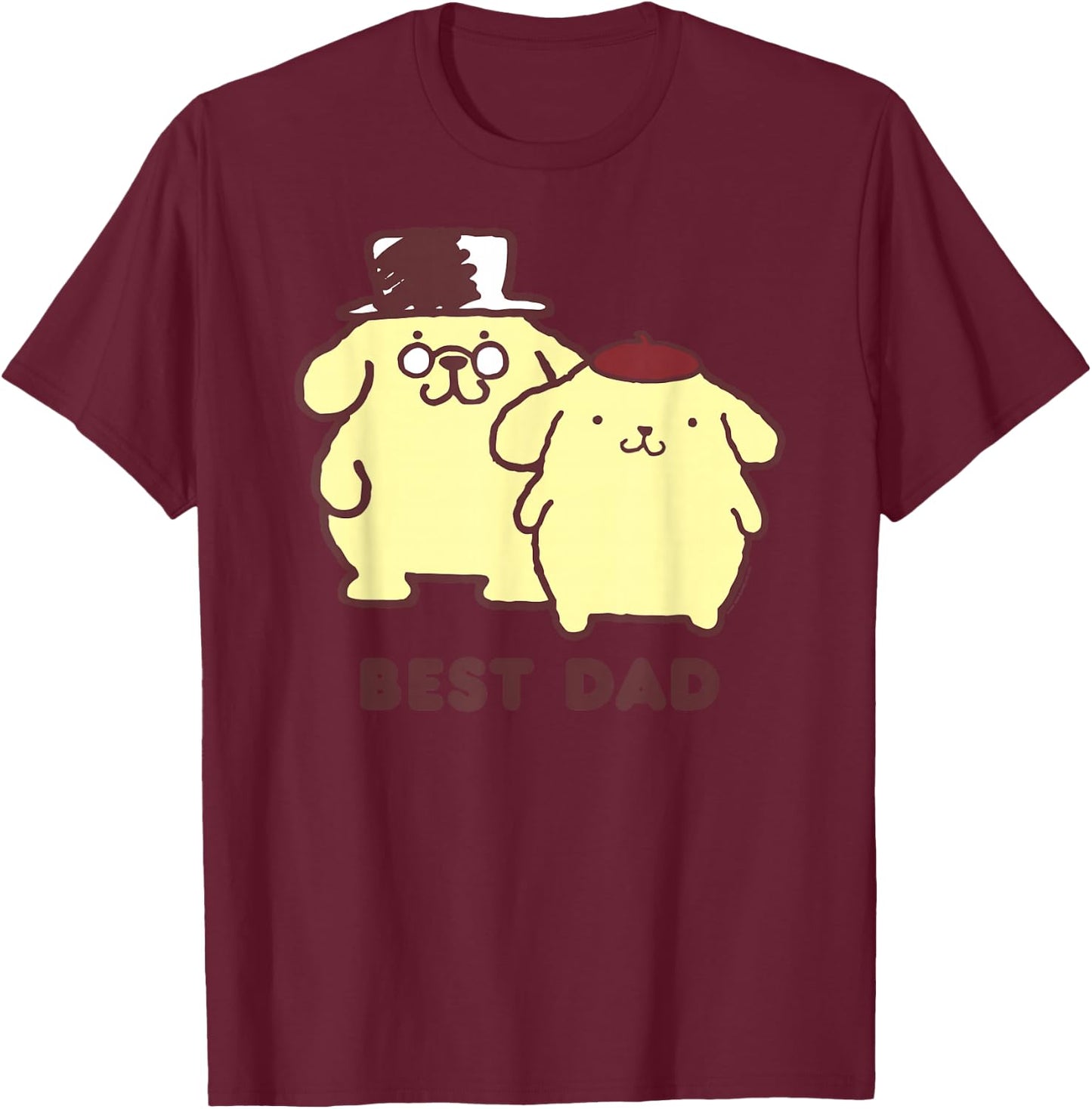 Pompompurin Best Dad Father's Day T-Shirt - T-Shirt | Maroon