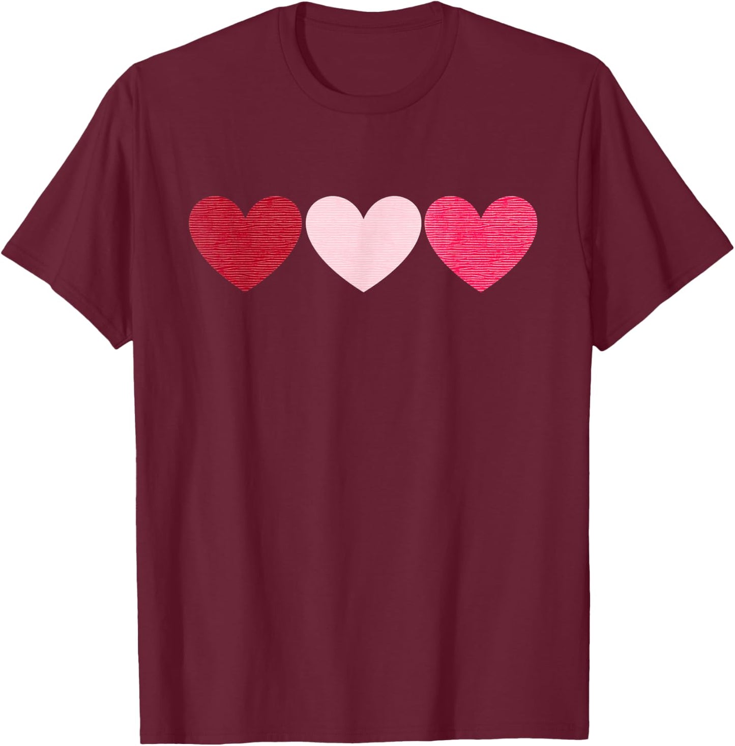 Funny Hearts Design Cute Heart T-Shirt - T-Shirt | Maroon