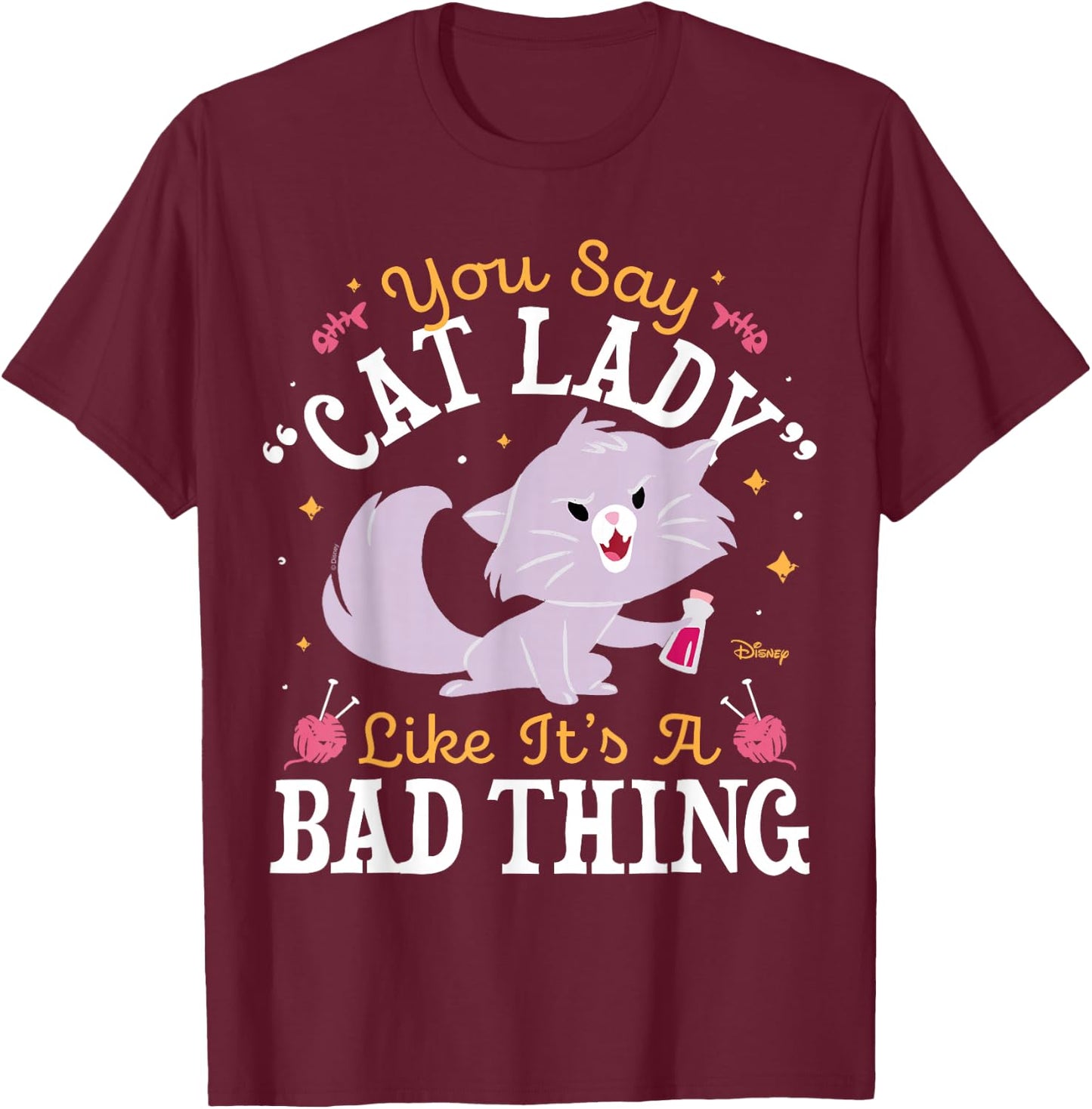 The Emperor's New Groove - Yzma You Say Cat Lady T-Shirt - T-Shirt | Maroon