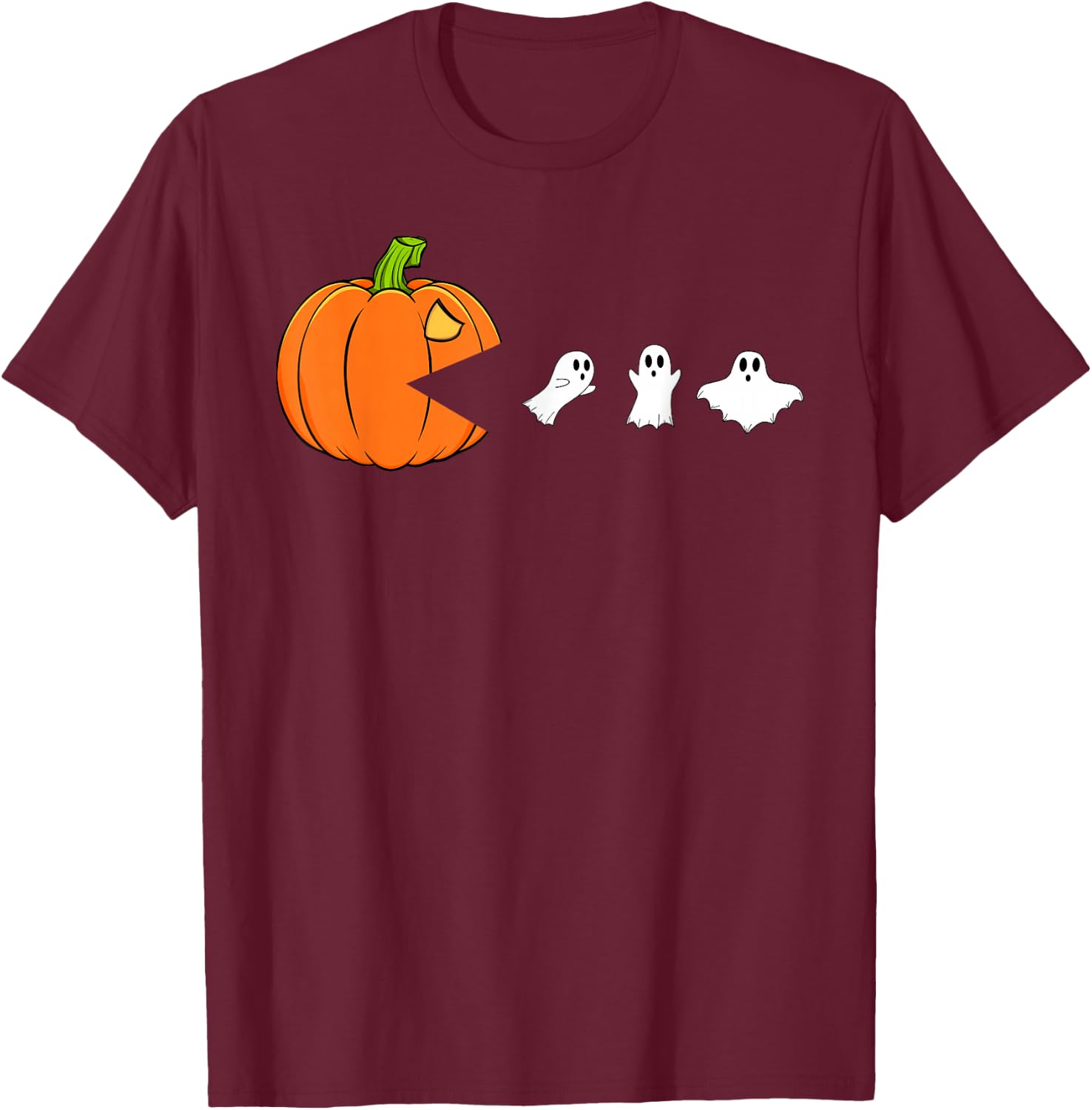 Halloween Pumpkin Funny Ghosts Gamer Boys Kids Women Men T-Shirt - T-Shirt | Maroon